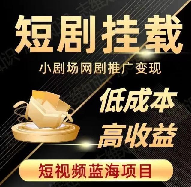 2023短视频蓝海项目，抖音快手短剧推广变现教程，低成本高收益-大熊网创