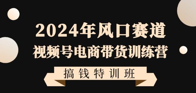 2024年风口赛道视频号电商带货训练营搞钱特训班，带领大家快速入局自媒体电商带货-大熊网创