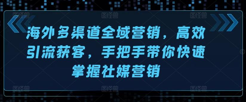 海外多渠道全域营销，高效引流获客，手把手带你快速掌握社媒营销-大熊网创