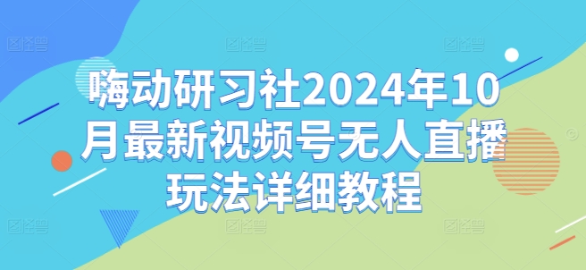 嗨动研习社2024年10月最新视频号无人直播玩法详细教程-大熊网创