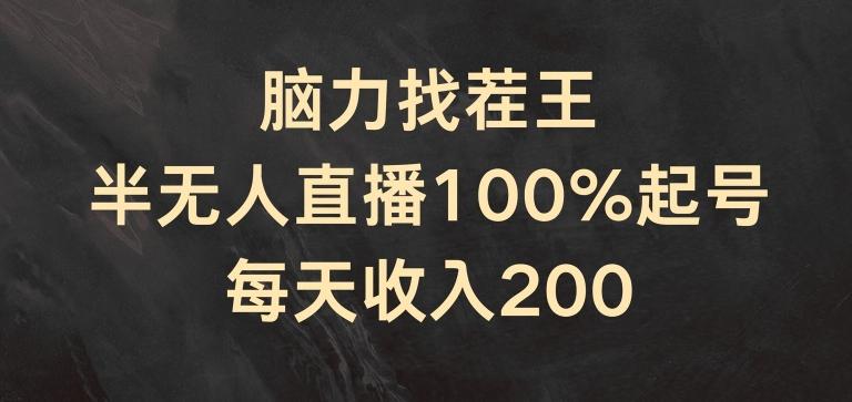 脑力找茬王，半无人直播100%起号，每天收入200+【揭秘】-大熊网创