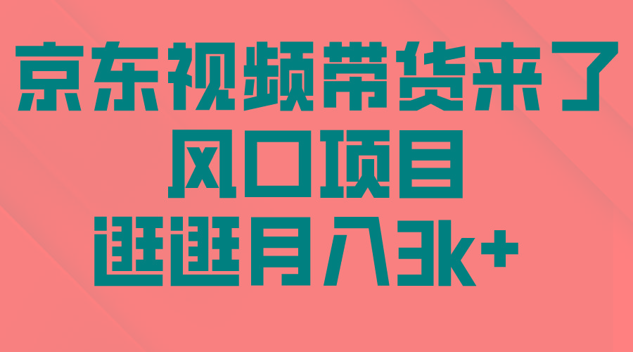 (10025期)京东短视频带货来了，风口项目，逛逛月入3k+-大熊网创