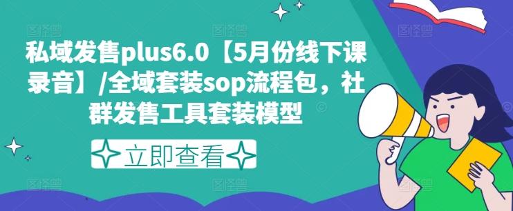 私域发售plus6.0【5月份线下课录音】/全域套装sop流程包，社群发售工具套装模型-大熊网创