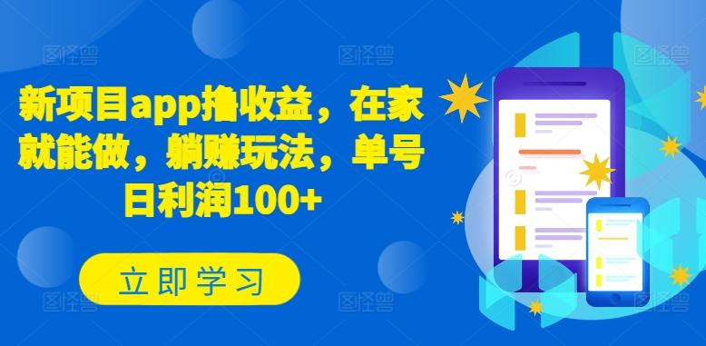 新项目app撸收益，在家就能做，躺赚玩法，单号日利润100+【揭秘】-大熊网创