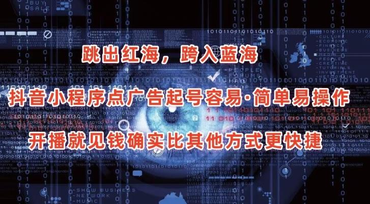 抖音小程序点广告项目，起号容易，简单易操作，开播就见有收益【揭秘】-大熊网创