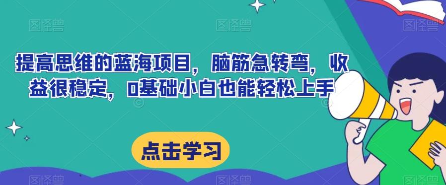 提高思维的蓝海项目，脑筋急转弯，收益很稳定，0基础小白也能轻松上手-大熊网创