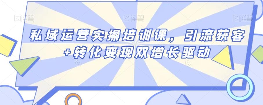 私域运营实操培训课，引流获客+转化变现双增长驱动-大熊网创