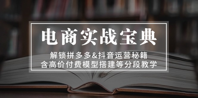 电商实战宝典 解锁拼多多&抖音运营秘籍 含高价付费模型搭建等分段教学-大熊网创