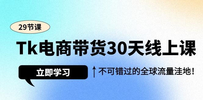 (9463期)Tk电商带货30天线上课，不可错过的全球流量洼地(29节课)-大熊网创