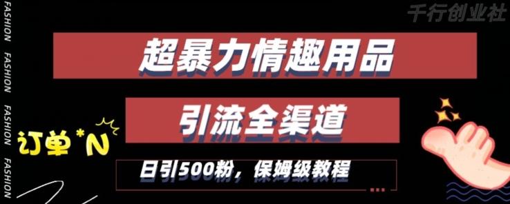 最新情趣项目引流全渠道，自带高流量，保姆级教程，轻松破百单，日引500+粉【揭秘】-大熊网创