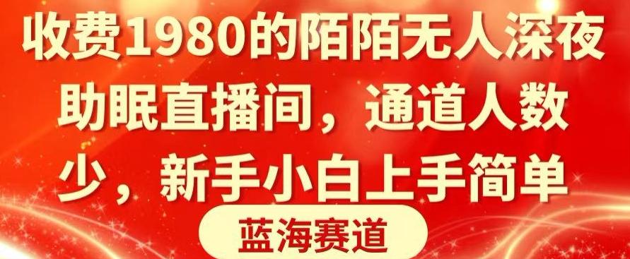 收费1980的陌陌无人深夜助眠直播间，通道人数少，新手小白上手简单-大熊网创