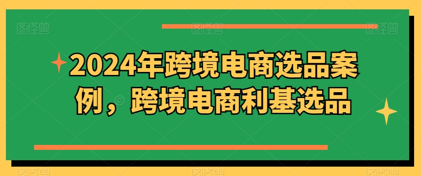 2024年跨境电商选品案例，跨境电商利基选品(更新)-大熊网创