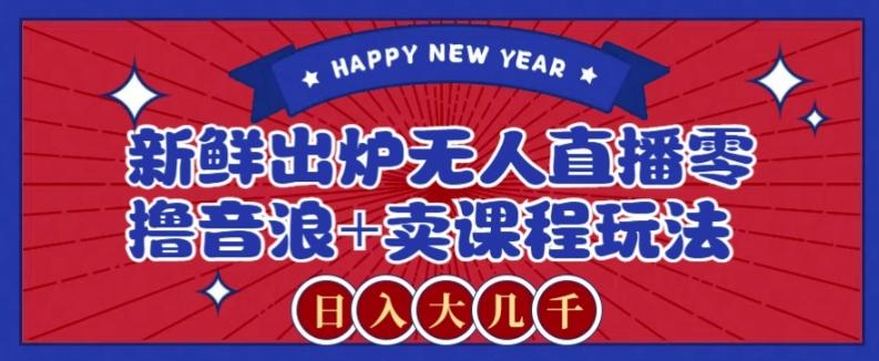 2024最新无人直播零撸音浪+卖课程玩法，日入大几千不是梦【揭秘】-大熊网创