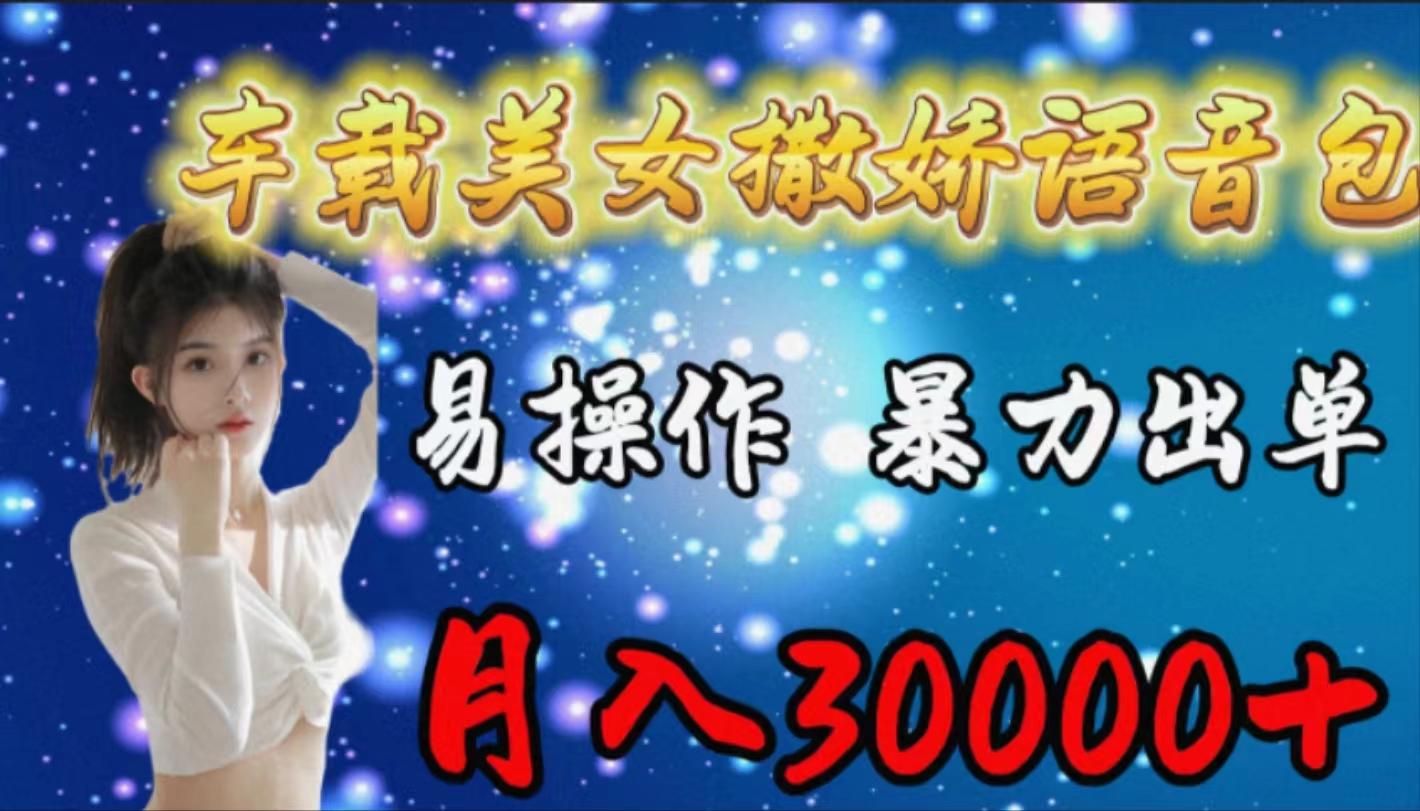 (9710期)车载女生撒娇语音包，易操作，暴力出单，月入30000+-大熊网创