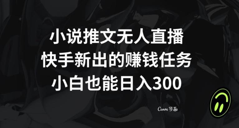 小说推文无人直播，快手新出的赚钱任务，小白也能日入300+【揭秘】-大熊网创