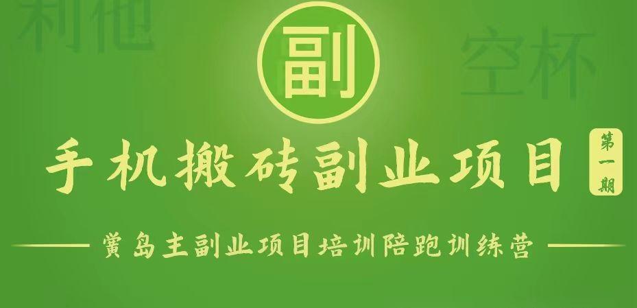 手机搬砖小副业项目训练营1.0，能用手机做的简单小副业-大熊网创