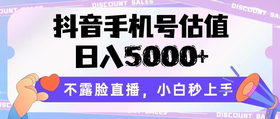 抖音手机号估值，日入5000+，不露脸直播，小白秒上手-大熊网创