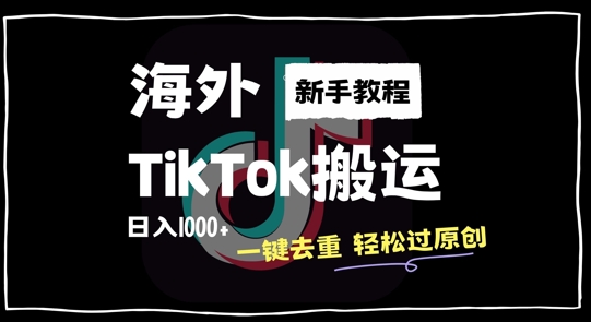 2024最新海外TikTok搬运玩法，一键去重轻松过原创，新手无经验也能日入1k【揭秘】-网创星球