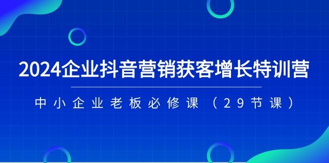2024企业抖音-营销获客增长特训营，中小企业老板必修课(29节课-大熊网创