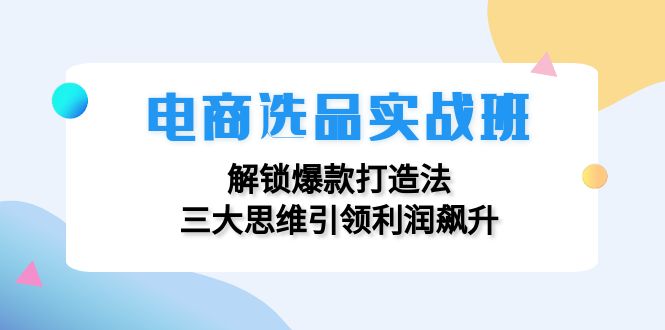 电商选品实战班：解锁爆款打造法，三大思维引领利润飙升-大熊网创
