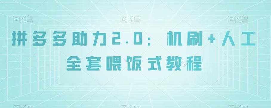拼多多助力2.0：机刷+人工全套喂饭式教程【揭秘】-大熊网创