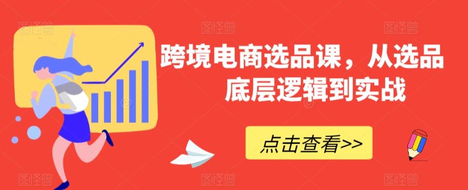 跨境电商选品课，从选品到底层逻辑到实战-大熊网创