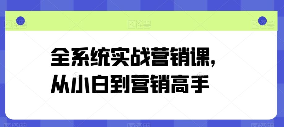 全系统实战营销课，从小白到营销高手-网创星球