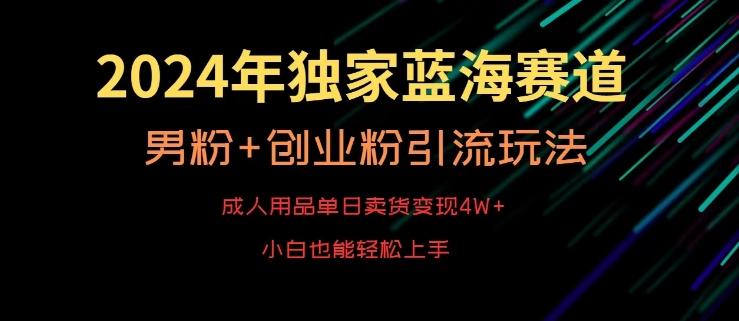 2024年独家蓝海赛道，成人用品单日卖货变现4W+，男粉+创业粉引流玩法，不愁搞不到流量【揭秘】-大熊网创