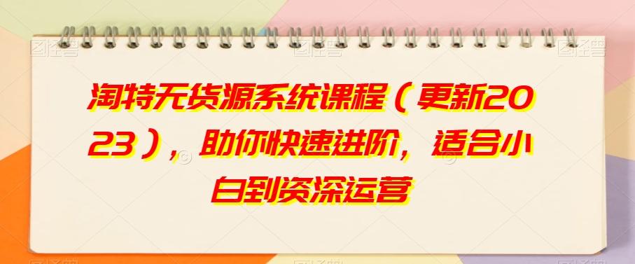 淘特无货源系统课程（更新2023），助你快速进阶，适合小白到资深运营-大熊网创