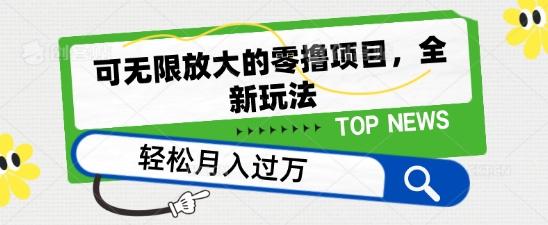 可无限放大的零撸项目，全新玩法，一天单机撸个50+没问题【揭秘】-大熊网创