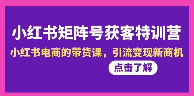 小红书-矩阵号获客特训营-第10期，小红书电商的带货课，引流变现新商机-大熊网创
