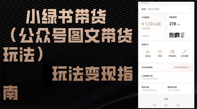 小绿书带货(公众号图文带货玩法-网创星球