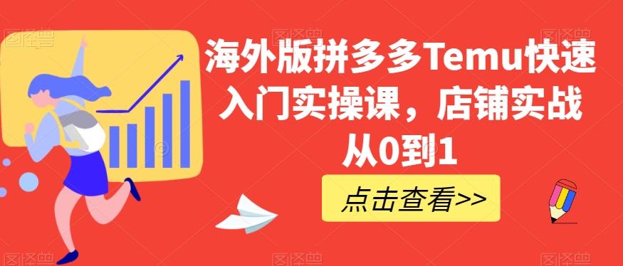 海外版拼多多Temu快速入门实操课，店铺实战从0到1-大熊网创