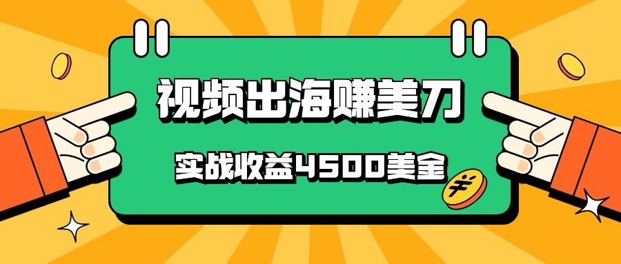 国内爆款视频出海赚美刀，实战收益4500美金，批量无脑搬运，无需经验直接上手-网创星球