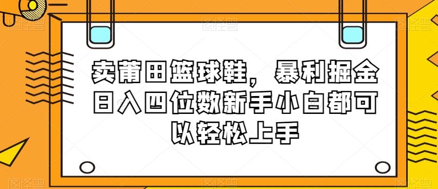 卖莆田篮球鞋，暴利掘金日入四位数新手小白都可以轻松上手【揭秘】-大熊网创