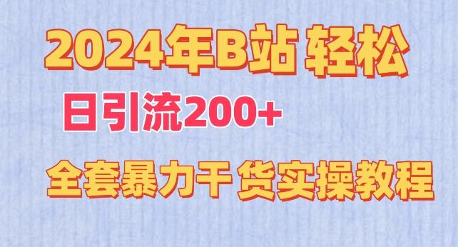 2024年B站轻松日引流200+的全套暴力干货实操教程【揭秘】-大熊网创
