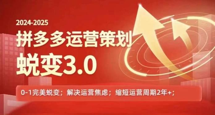 2024-2025拼多多运营策略蜕变3.0，0~1完美蜕变，解决信息焦虑-大熊网创
