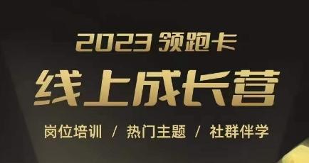 2023领跑卡线上成长营，淘宝运营各岗位培训，直通车、万相台、引力魔方、引流等，帮助突破成长瓶颈-网创星球