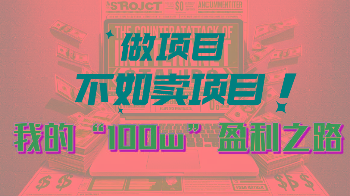 为什么做项目不如卖项目？我的100W+盈利之路-大熊网创