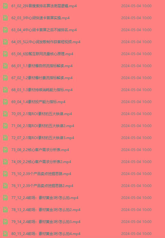 图片[4]-2024单品正价起号，直播素材投流选品：选品课+投流课+素材课+卡首屏/100节-网创星球