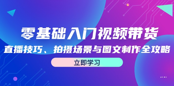 零基础入门视频带货：直播技巧、拍摄场景与图文制作全攻略-大熊网创