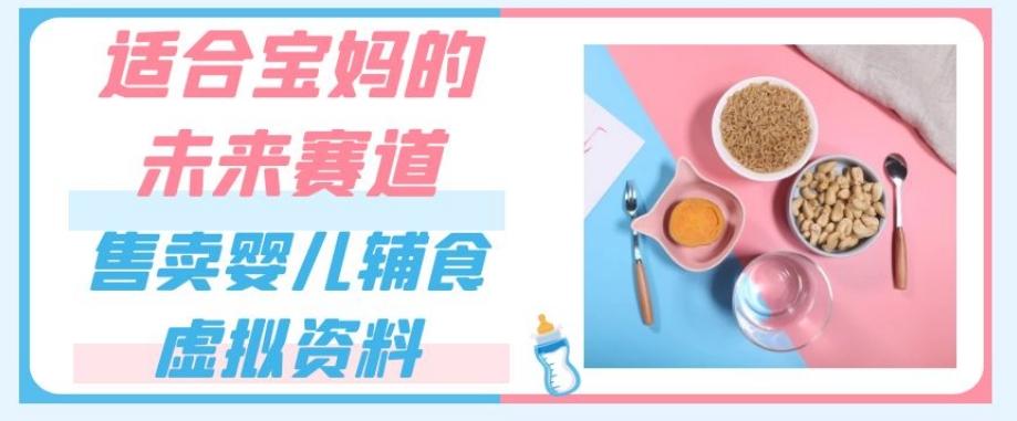 适合宝妈的未来赛道，售卖婴儿辅食虚拟资料，一份9.9-69.9元闭眼赚钱-大熊网创