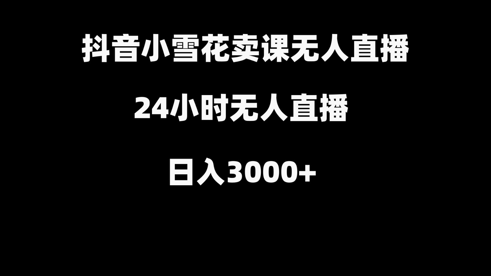 抖音小雪花卖缝补收纳教学视频课程，无人直播日入3000+-大熊网创