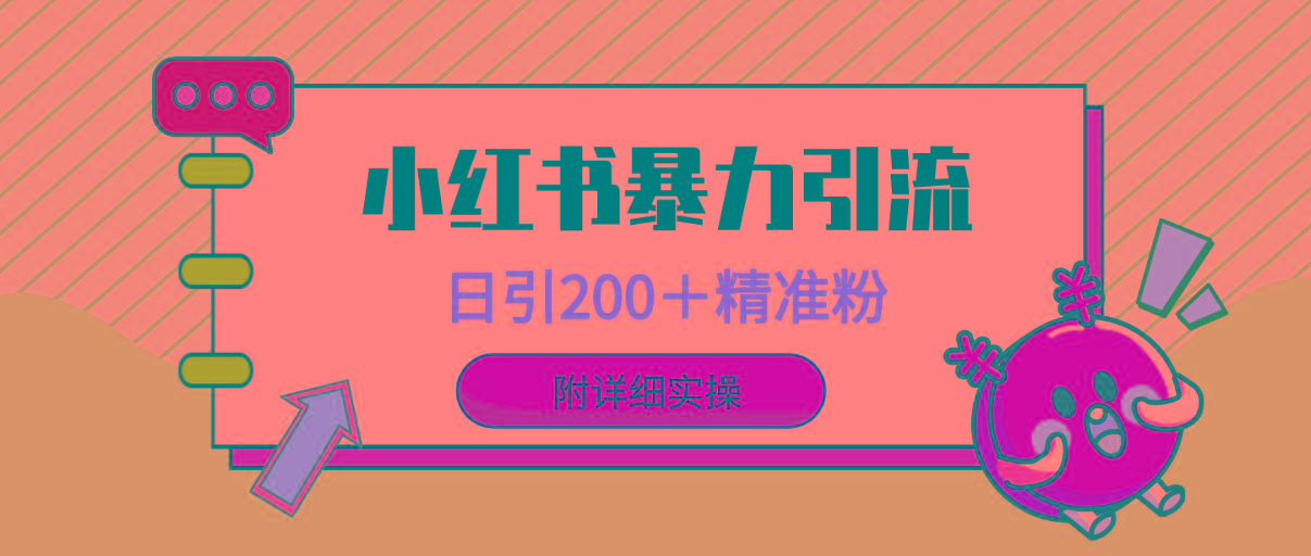 (9582期)小红书暴力引流大法，日引200＋精准粉，一键触达上万人，附详细实操-大熊网创