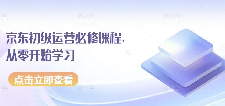 京东初级运营必修课程，从零开始学习-大熊网创