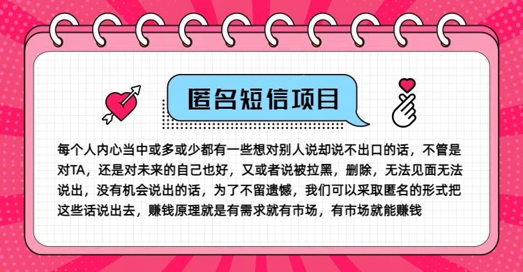 冷门小众赚钱项目，匿名短信，玩转信息差，月入五位数【揭秘】-大熊网创