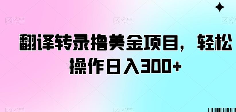 翻译转录撸美金项目，轻松操作日入300+【揭秘】-大熊网创
