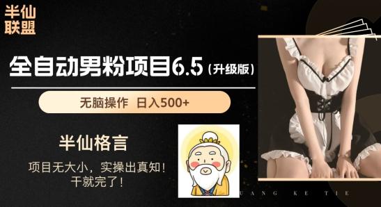 男粉项目6.5升级版，全自动男粉项目，日收入1K+【揭秘】-大熊网创