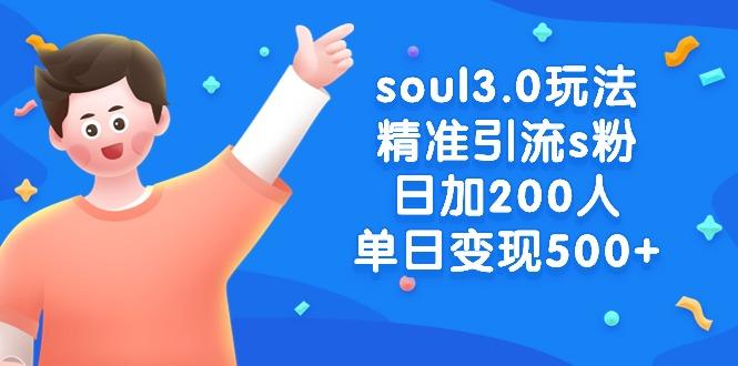 soul3.0玩法精准引流s粉，日加200人单日变现500+-大熊网创