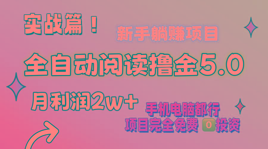 小说全自动阅读撸金5.0 操作简单 可批量操作 零门槛！小白无脑上手月入2w+-大熊网创